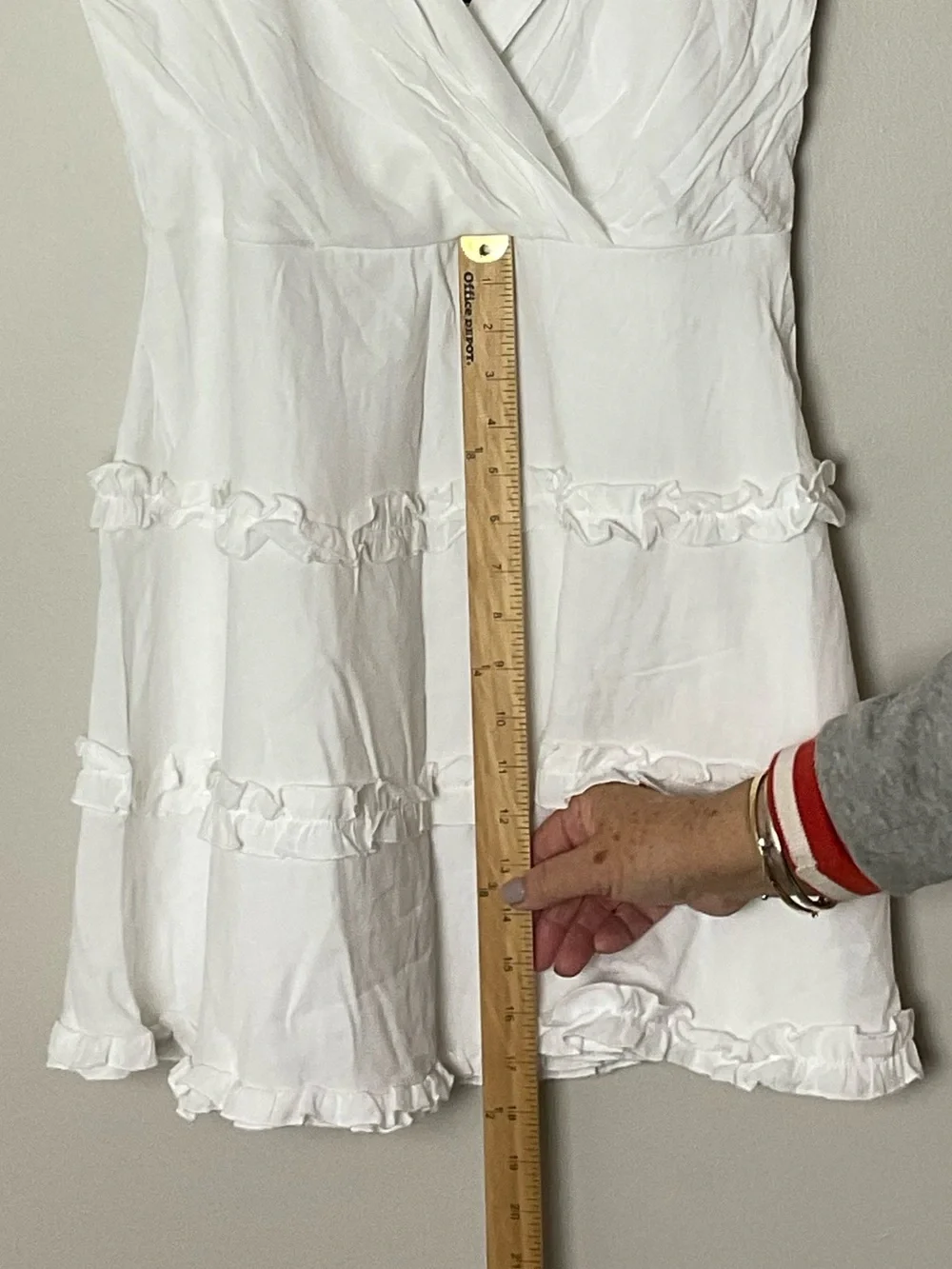 Trixxi White Ruffle Tiered Mini Sundress Cottagecore Fairycore Boho Resort XL - Picture 3 of 6
